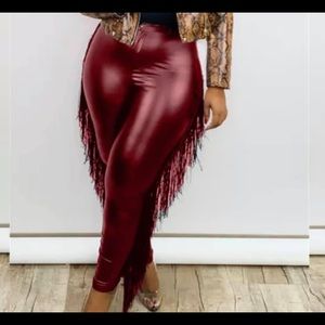 Faux leather pants